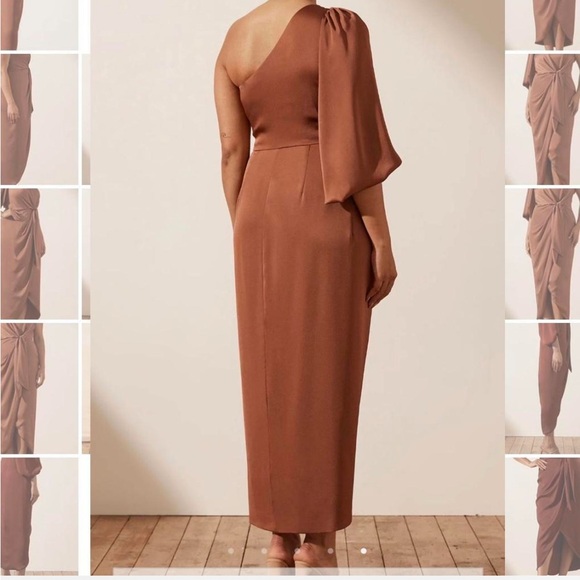 Shona Joy Tie front one shoulder midi dress - Picture 5 of 8